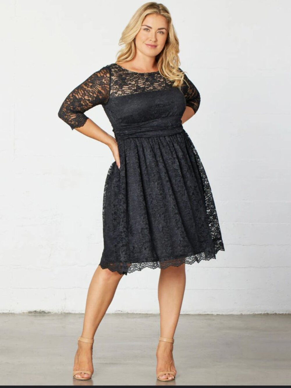 Kiyonna Luna Lace Black Cocktail Dress Size 1X NWOT